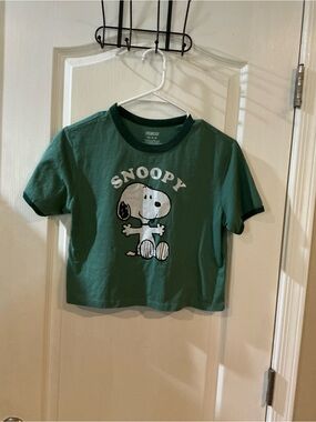 Snoopy Green Short Sleeve Kids' Graphic Tee